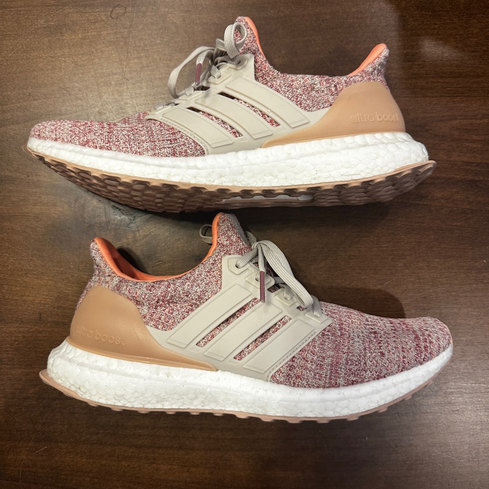 adidas Kids Ultraboost Sneakers in Pink, Beige and White
